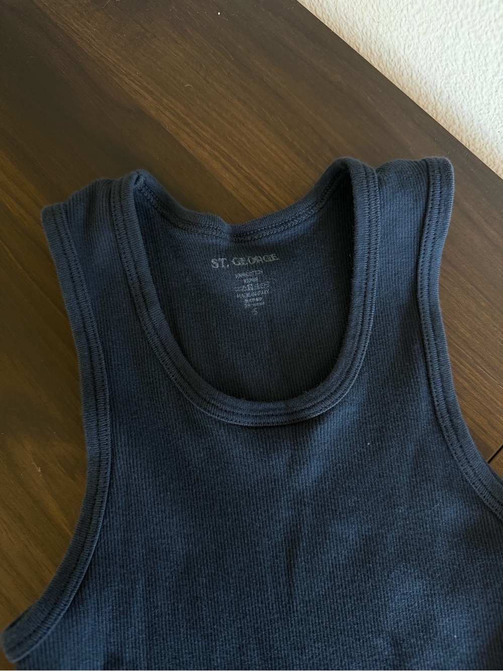 ST. George Navy Ribbed Tank Top